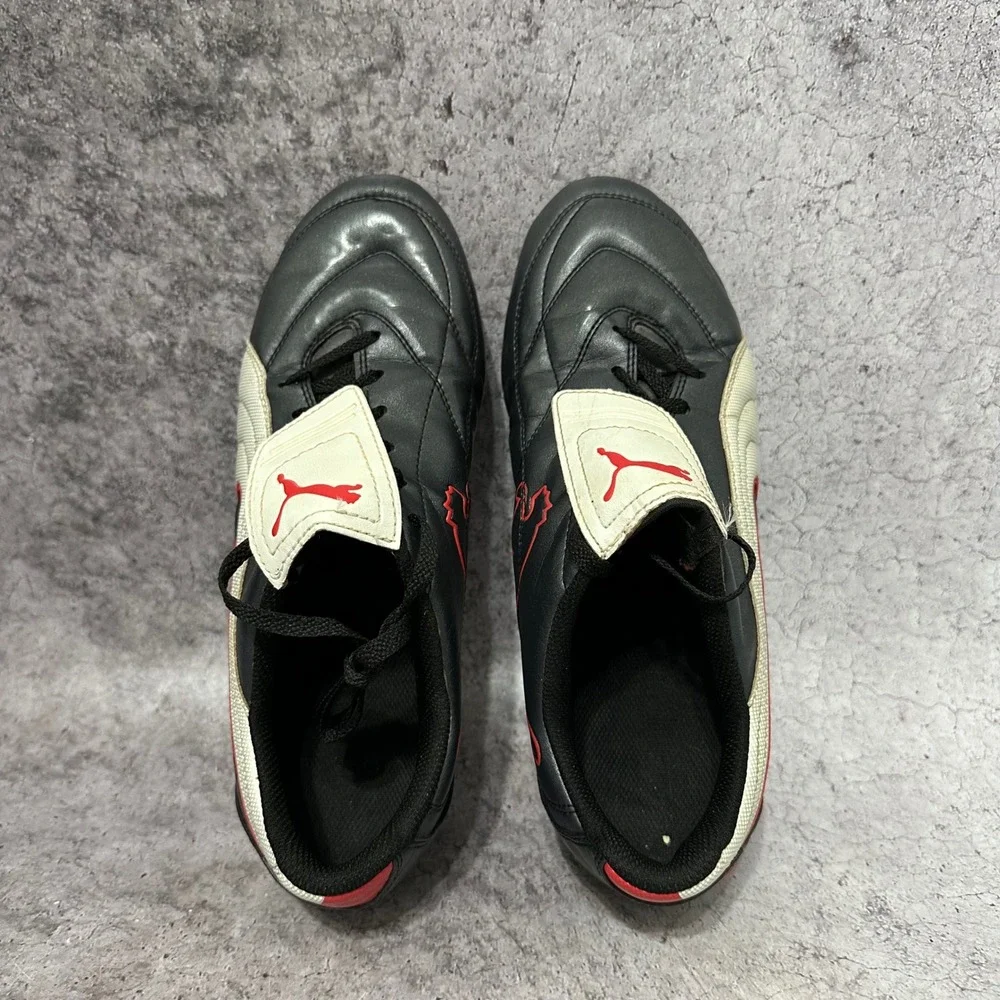 Puma Esito Finale I FG Soccer Cleats Mens 8 Black White Red Fold Over Tongue FG